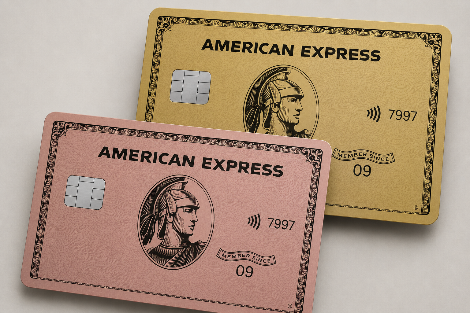 American Express Rosé und Gold